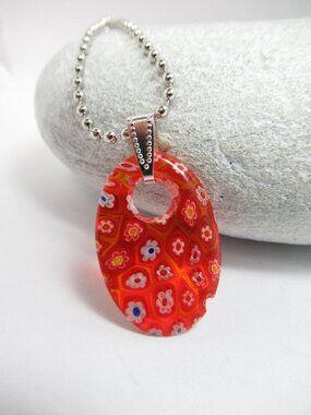 Red Millefiori Pendant